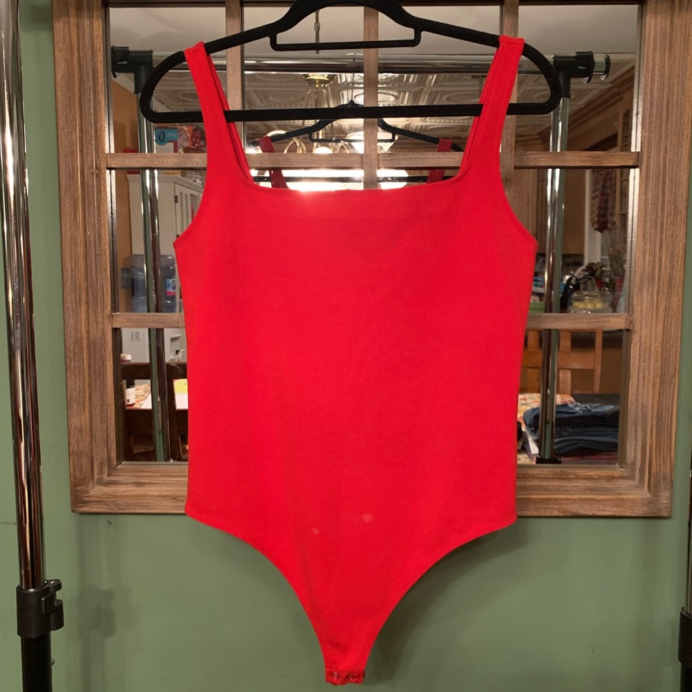 SOLD on Curtsy-Express Red tank top leotard